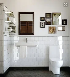 Bathroom design with half tiles