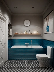 Bathroom Design With Half Tiles