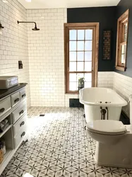 Bathroom Design With Half Tiles