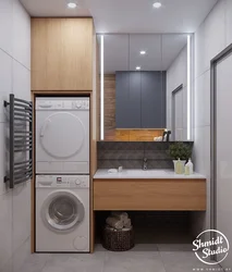 Bathroom design washing machine and dryer