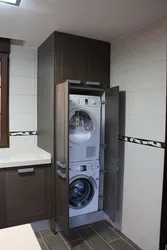 Bathroom design washing machine and dryer