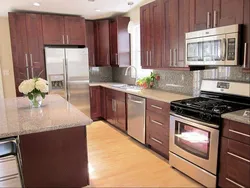 Kitchen Interior In Mahogany Color