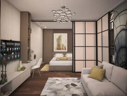 Yataq otağı və qonaq otağı bir otaqda 13 kv m dizayn