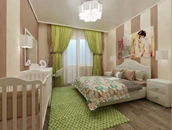 Children's room and bedroom in one 16 sq m design