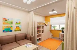 Children's room and bedroom in one 16 sq m design