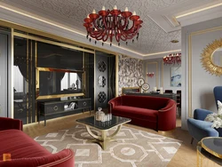 Art Deco style in the interior of the living room