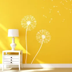 Kitchen interior with dandelions