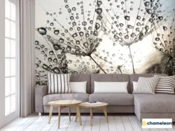 Kitchen interior with dandelions