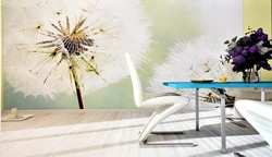 Kitchen interior with dandelions