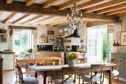 Меҳмонхона Бо Тарҳи Ошхона Дар Як Хонаи Rustic