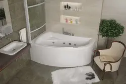 Asimmetrik vanna ilə vanna dizaynı