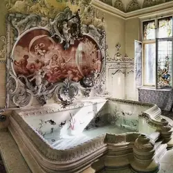 Bathroom design in rococo style