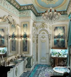 Bathroom design in rococo style