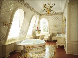 Bathroom design in rococo style
