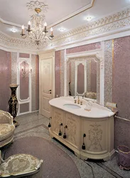 Bathroom design in rococo style