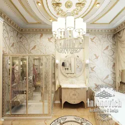 Bathroom design in rococo style