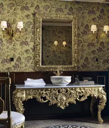 Bathroom design in rococo style
