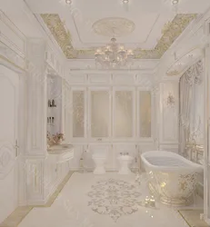 Bathroom design in rococo style