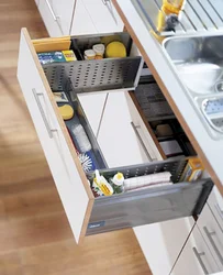 Drawers in the kitchen interior