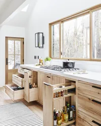 Drawers in the kitchen interior