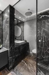 Bath design wood and black marble