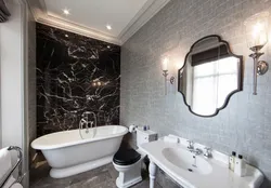 Hamam Dizaynı Ağac Və Qara Mərmər