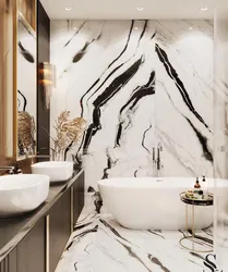 Hamam dizaynı ağac və qara mərmər