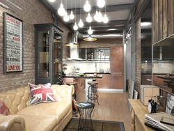 Qonaq otağı 16 kv m dizayn loft