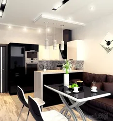 Black Kitchen Living Room Photo
