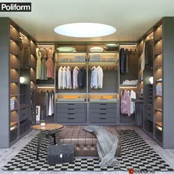 Design of a two-room apartment dressing room