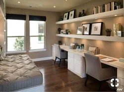 Bedroom office design 16 sq.m.