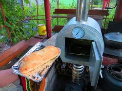 Photo of the stove from the bath