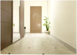 Kitchen and hallway floor design made of porcelain stoneware