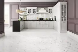 Porcelain tiles in white kitchen design