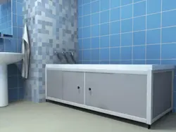 Bath screen made of plastic panels photo