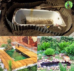 Bath in garden design