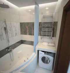 Design of a corner bathroom with a toilet and a washing machine combined