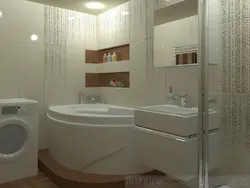 Design of a corner bathroom with a toilet and a washing machine combined