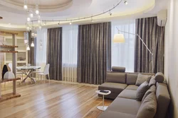 Curtain design for living room with different windows