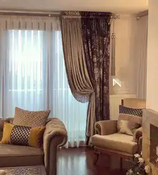 Curtain design for living room with different windows
