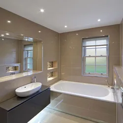Lighting in the bathroom with suspended ceiling photo in the interior
