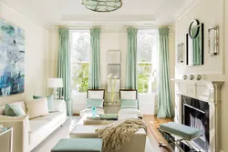 Living room interiors photo curtains and walls