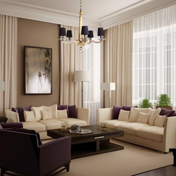 Living room interiors photo curtains and walls
