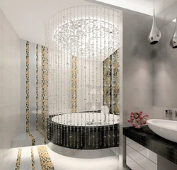 Round Bathtub In The Bathroom Interior