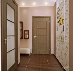 Wallpaper And Doors In The Hallway Interior Photo