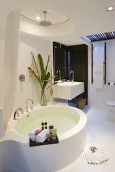 Bathroom interior round bath