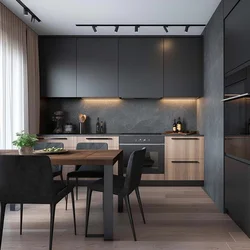 Small kitchen interior one wall