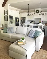Sofas in the kitchen living room photo