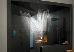 Ашық душпен ваннаның дизайны