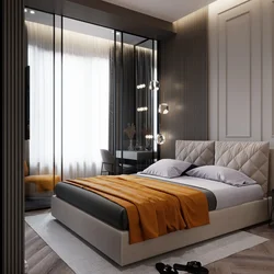Modern bedroom design with large bed